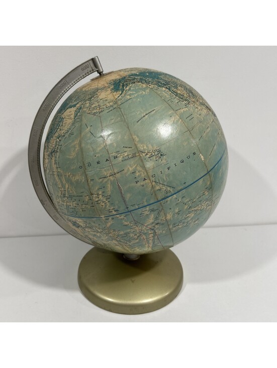 Other - Vintage Rand McNally 12” World Portrait Globe Raised Relief Rotating Map USA